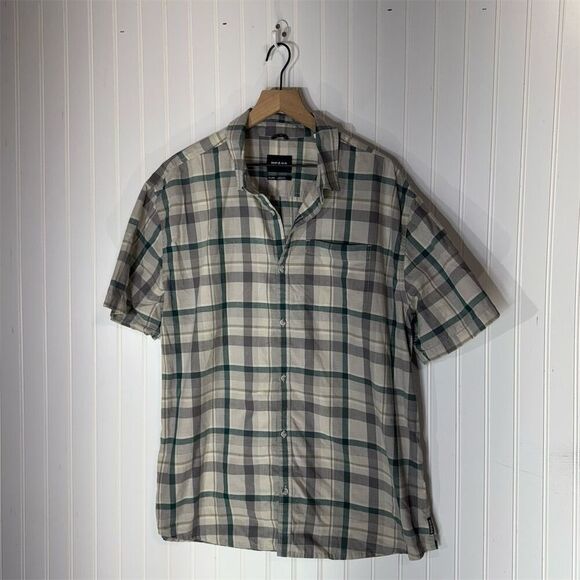 prAna XX-Large Plaid Organic Cotton Shirt Short Sleeve Eco Button Up Travel - Picture 1 of 5